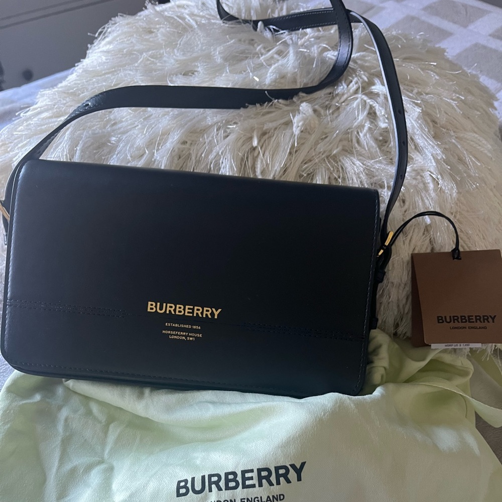 Burberry Grace Mini Leather Cross Body Bag Black. New with tags and dust bag.